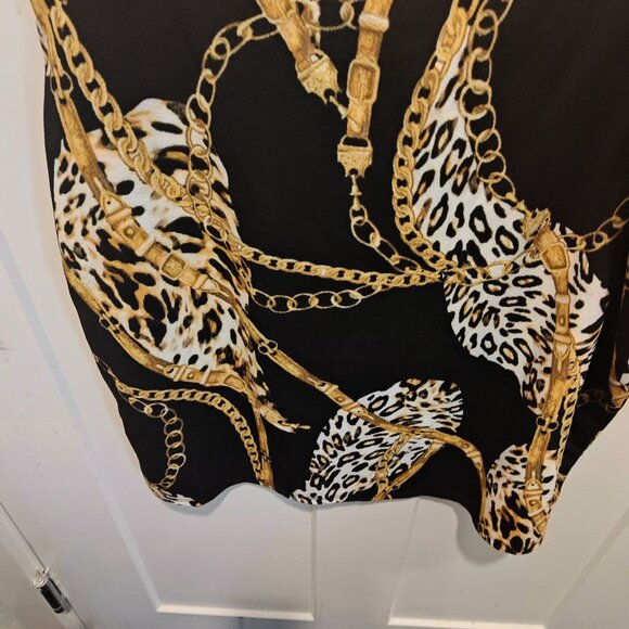 MARIANNE SKIRT LEOPARD GOLD CHAIN PRINT (SIZE 3X) - Picture 3 of 8